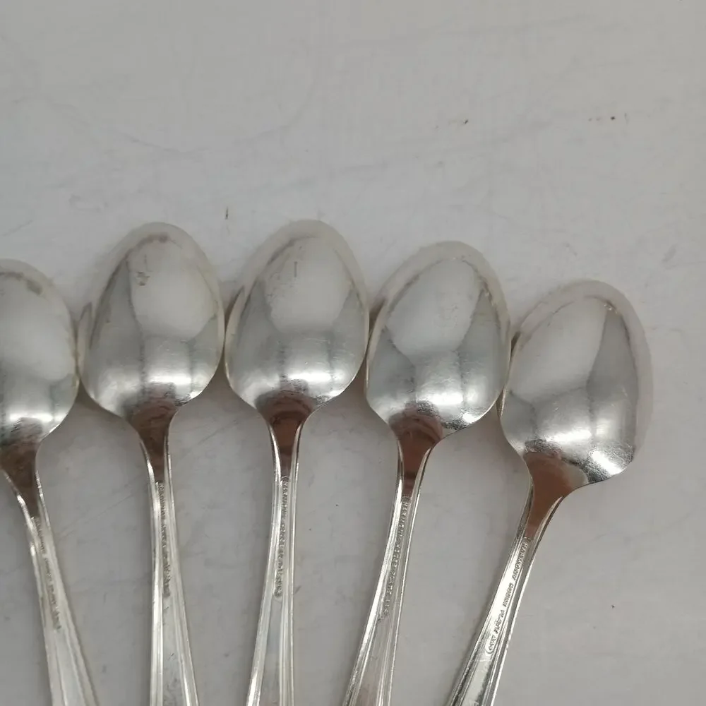 8X Tsp Harmony House by Wallace Serenade Silverplate Flatware Teaspoons Vtg